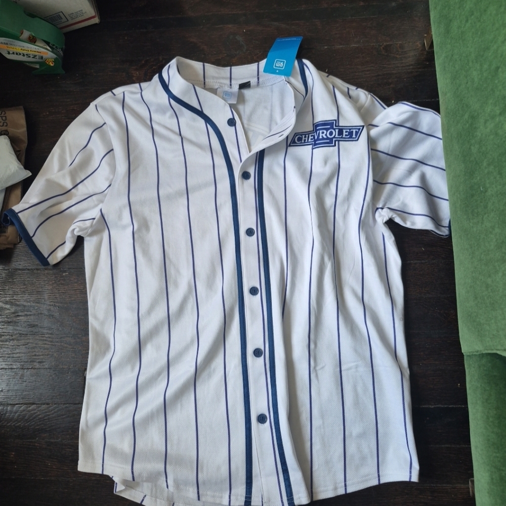 Very Rare NEW w/TAG Authentic CHEVROLET/Chevy GM Button-Down BASEBALL JERSEY L